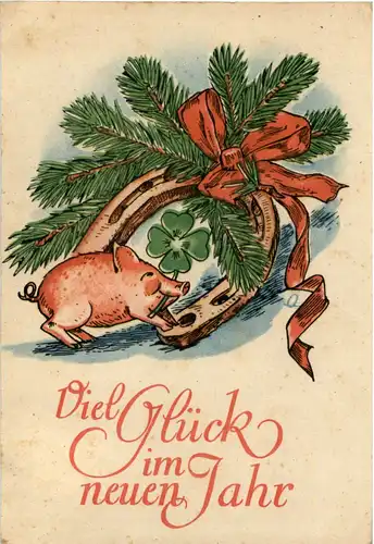 Viel Glück im neuen Jahr - Schwein -54878