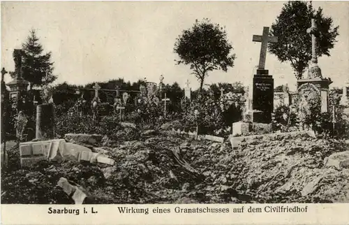 Schlacht bei Saarburg - Granatschuss auf den Friedhof -56448