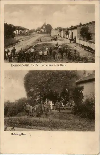 Remoncourt 1915 - Partie aus dem Dorf - Heldengräber - Feldpost -56758