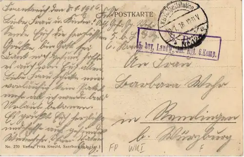 Remoncourt 1915 - Partie aus dem Dorf - Heldengräber - Feldpost -56758