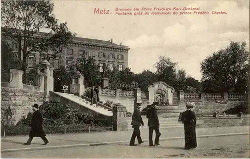Metz - Brunnen am Prinz Friedrich Karl Denkmal -56384