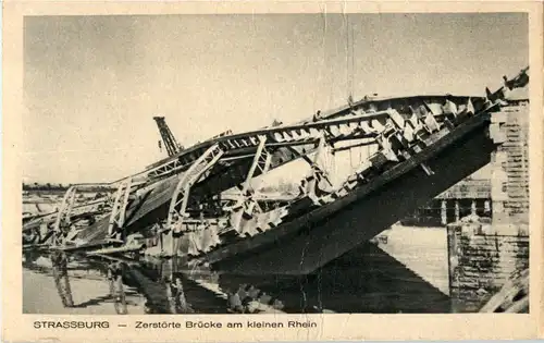 Strasbourg - Zerstörte Brücke am kleinen Rhein -59200