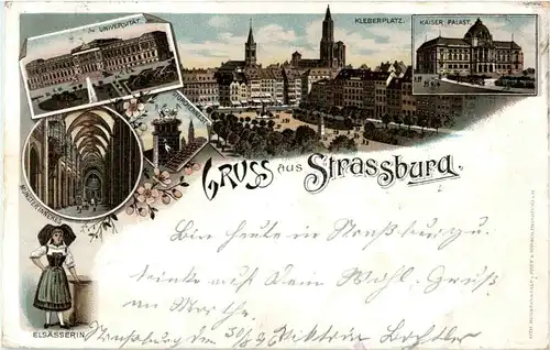 Gruss aus Strasbourg - Litho -58982