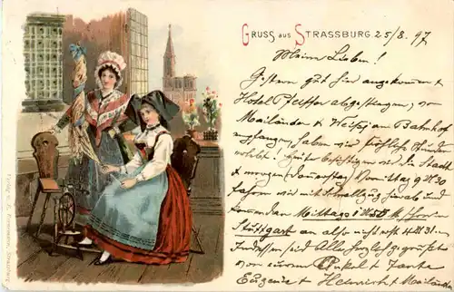 Gruss aus Strasbourg - Litho -58990