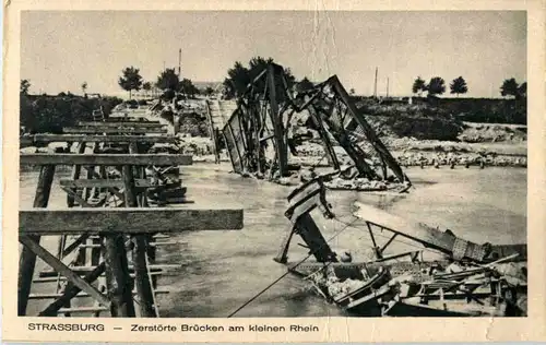 Strasbourg - Zerstörte Brücken am kleinen Rhein -59202