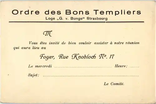 Strasbourg - Ordre des Bon Templiers -59242