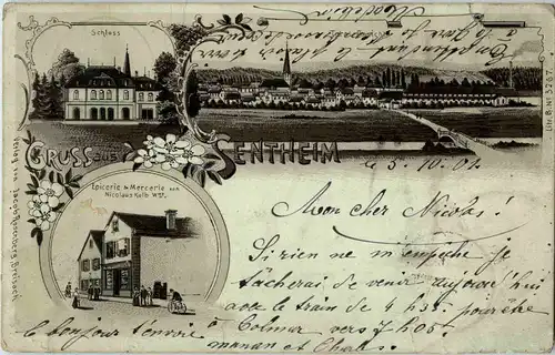 Gruss aus Sentheim - Litho -58636