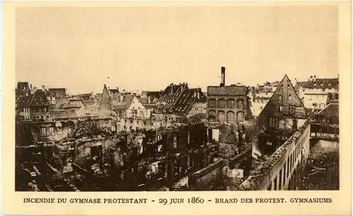 Strasbourg - Incendie du Gymnase Protestant 1860 -59044