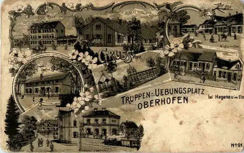 Truppen Übungsplatz Oberhofen bei Hagenau - Litho -59852