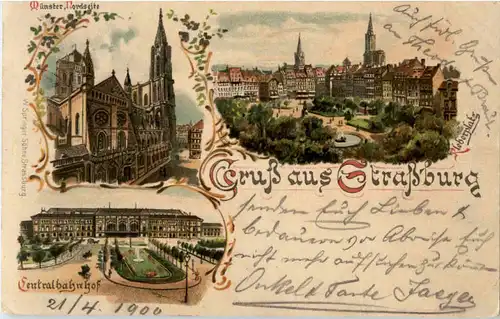 Gruss aus Strasbourg - Litho -58988