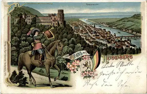 Gruss aus Heidelberg - Litho - Bläser von Säckingen -61016