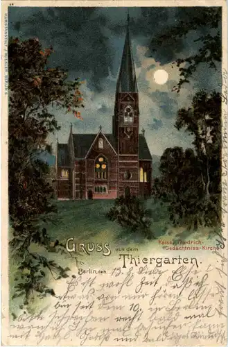 Berlin - Gruss aus dem Thiergarten - Litho -60938