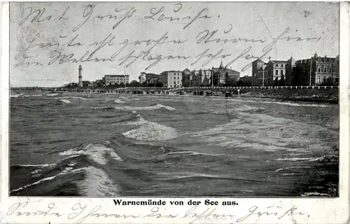 Warnemünde von der See aus -61172