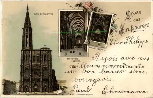 Gruss aus Strassburg - Litho -62188