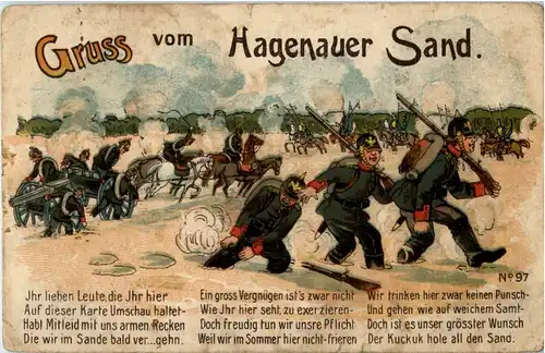 Hagenau - Gruss vom Hagenauer Sand - Litho -64232