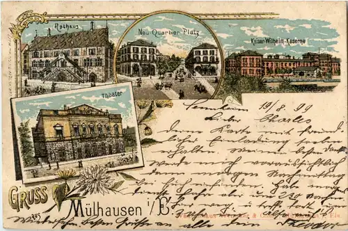 Gruss aus Mülhausen - Litho -64562