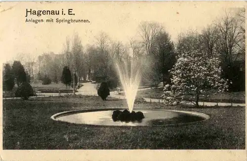 Hagenau - Anlagen mit Springbrunnen -64228