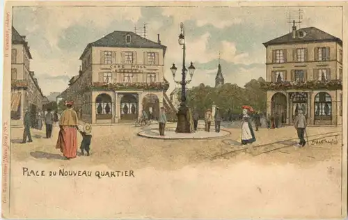 Mülhausen - Place du Nouveau Qurtier - Litho -64568