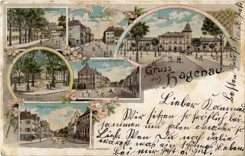 Gruss aus Hagenau - Litho -64240