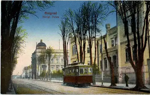 Belgrad - Königl- Palais - Strassenbahn -64722