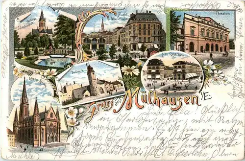 Gruss aus Mülhausen - Litho -64570