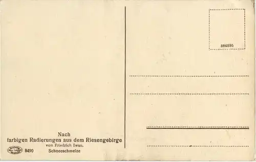 Reisengebirge Schneeschmelze - Künstlerkarte Friedrich Iwan -65222