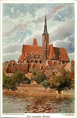 Breslau - Kreuzkirche - Künstlerkarte Günther-Naumburg -66170