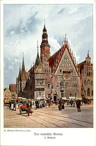 Breslau - Rathaus - Künstlerkarte Günther-Naumburg -66178