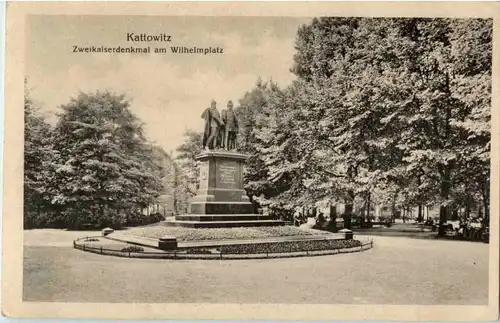 Kattowtiz - Zweikaiserdenkmal am Wilhelmplatz -65406