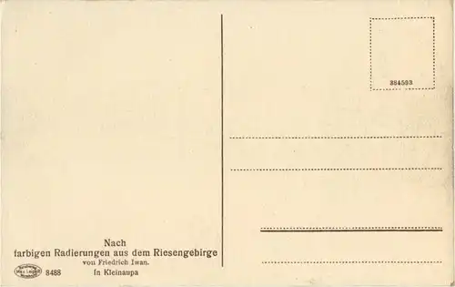 Riesengebirge Kleinaupa - Künstlerkarte Friedrich Iwan -65228