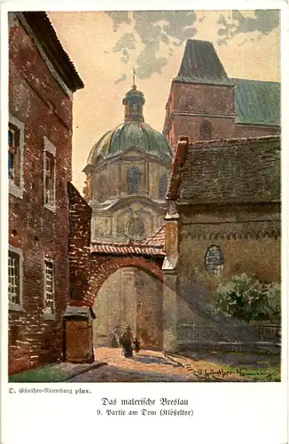 Breslau - Partie am Dom - Künstlerkarte Günther-Naumburg -66166