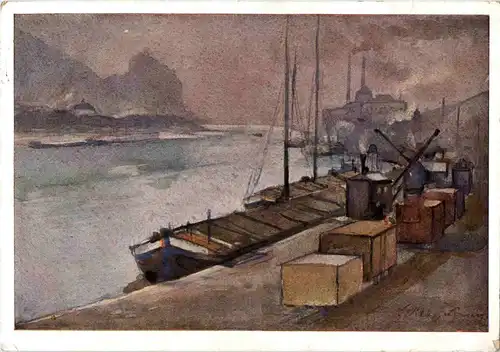 Die Elbe bei Aussig - Stempel 3. Reich -68616