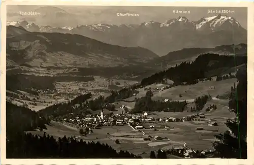 Oberstaufen, Allgäu, Blick v.d.Jugend auf den Ort -340862