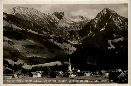 Fischen, Allgäu, mit Entschenkopf, Nebelhorn und Rubihorn -340962