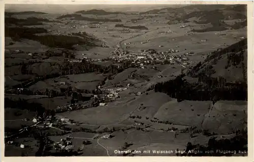 Oberstaufen, Allgäu, mit Weissach vom Flugzeug aus -340676