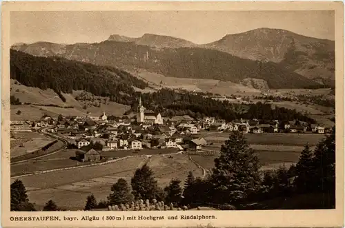 Oberstaufen, Allgäu, mit Hochgrat und Rindalphorn -340514