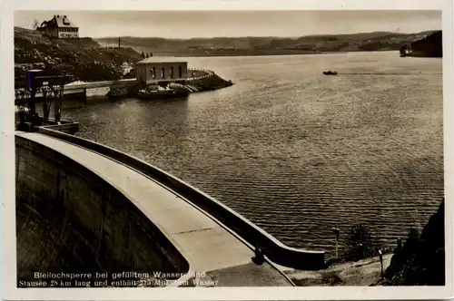 Die Bleilochsperre, bei gefülltem Wasserstand -341402