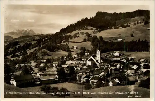 Oberstaufen, Allgäu mit Blick vom Staufen auf Schweizer Berge -340832