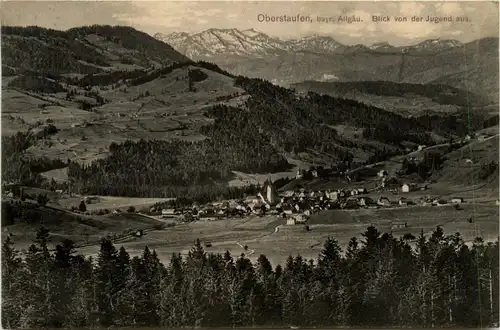 Oberstaufen, Allgäu, Blick von der Jugend aus -340852