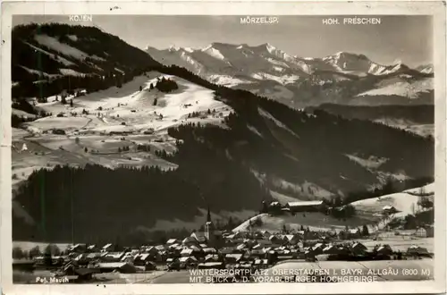 Oberstaufen, Allgäu Wintersportplatz mit Blick a.d. Vorarlberger Hochge -340834