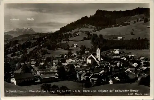 Oberstaufen, Allgäu, Blick vom Staufen auf Schweizer Berge -340438