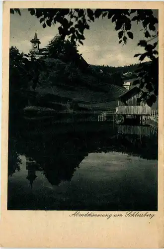 Oberstaufen, Allgäu, Abendstimmung am Schlossberg -340934