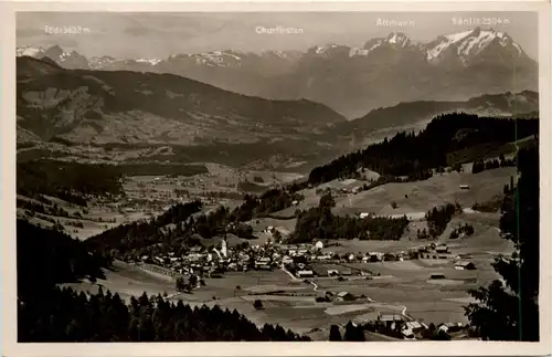 Oberstaufen, Allgäu, Blick v.d.Jugend auf den Ort -340864