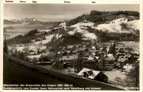 Oberstaufen, Allgäu, Dreiländerblick vom Staufen übers Weissachtal -340450