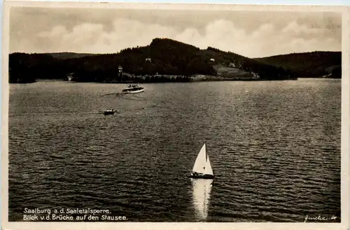 Saalburg, Blick v.d.Brücke auf den Stausee -341484