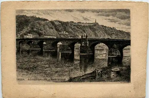 Trier, Römerbrücke und Mariensäule -341674