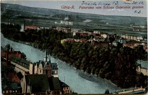 Gera, Panorama vom Schloss Osterstein gesehen -341098