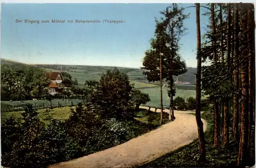 Eisenberg, Der Eingang zum Mühltal mit Robertsmühle -342076