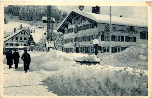 Gruss aus Oberstaufen, Winter, Kirchplatz -341518