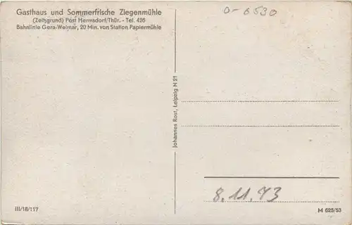 Hermsdorf, Gasthaus und Sommerfrische Ziegenmühle -341300